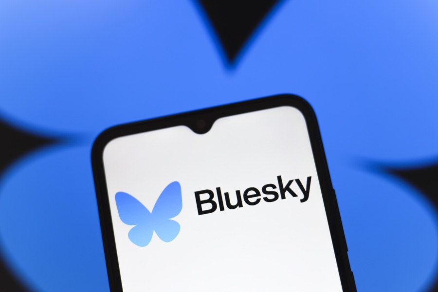 The logo of the social network Bluesky appears on the screen of a smartphone in Reno, United States, on November 20, 2024. (Photo by Jaque Silva/NurPhoto via Getty Images)