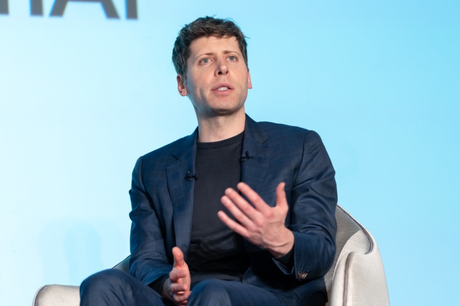 TOKYO, JAPAN - FEBRUARY 3: Open AI CEO Sam Altman speaks during a talk session with SoftBank Group CEO Masayoshi Son at an event titled "Transforming Business through AI" in Tokyo, Japan, on February 03, 2025. SoftBank and OpenAI announced that they have agreed a partnership to set up a joint venture for artificial intelligence services in Japan today. (Photo by Tomohiro Ohsumi/Getty Images)