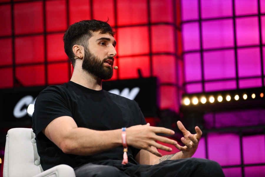 Toronto , Canada - 18 June 2024; Aidan Gomez, Founder & CEO, Cohere, on Centre Stage on day one of Collision 2024 at the Enercare Centre in Toronto, Canada. (Photo By Ramsey Cardy/Sportsfile for Collision via Getty Images)