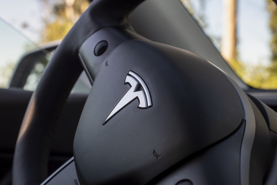 BERKELEY - JUN 30: 2021 Tesla Model Y, equipped with FSD system. Steering wheel.(Mark Leong for The Washington Post via Getty Images)