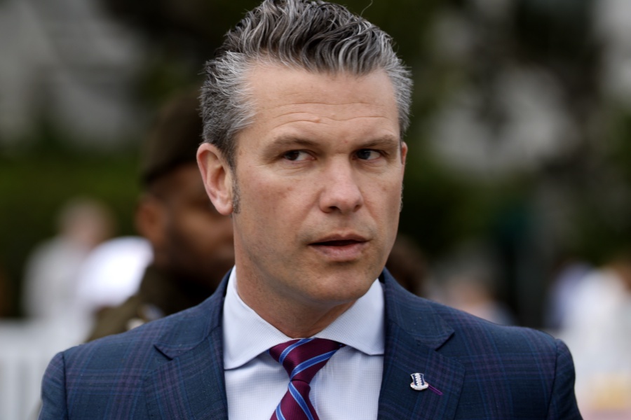 WASHINGTON, DC - APRIL 21: U.S. Secretary of Defense Pete Hegseth speaks to reporters during the White House Easter Egg Roll on the South Lawn of the White House on April 21, 2025 in Washington, DC. The White House said they are expecting thousands of children and adults to participate in the annual tradition of rolling colored eggs down the White House lawn, which was started by President Rutherford B. Hayes in 1878. (Photo by Chip Somodevilla/Getty Images)