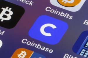 Coinbase app logo on iPhone
