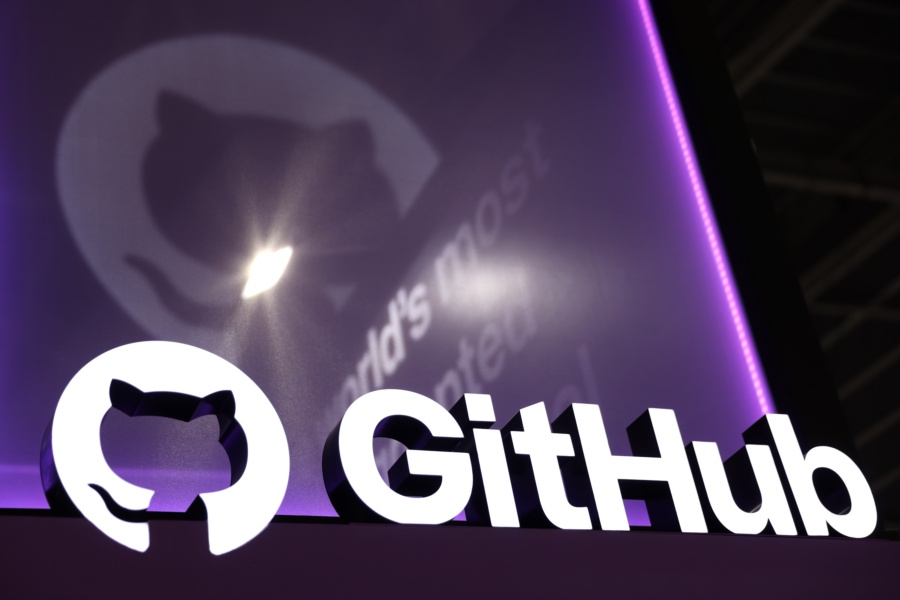 GitHub Inc. signage during the Singapore FinTech Festival in Singapore, on Thursday, Nov. 16, 2023. The festival runs through Nov. 17. Photographer: Lionel Ng/Bloomberg via Getty Images