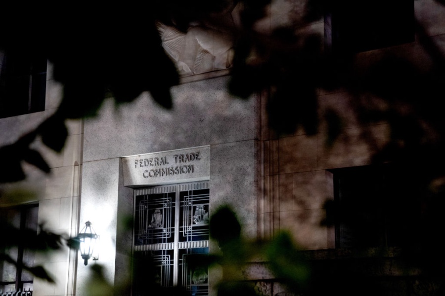 The Federal Trade Commission (FTC) headquarters in Washington, DC, US, on Saturday, Sept. 28, 2024. The Federal Trade Commission's actions against companies it said were deceiving customers about the value of their AI tools exemplifies the agency's efforts to rein in overhyped claims about the technology while also raising questions about its ability to stretch its enforcement powers. Photographer: Stefani Reynolds/Bloomberg via Getty Images
