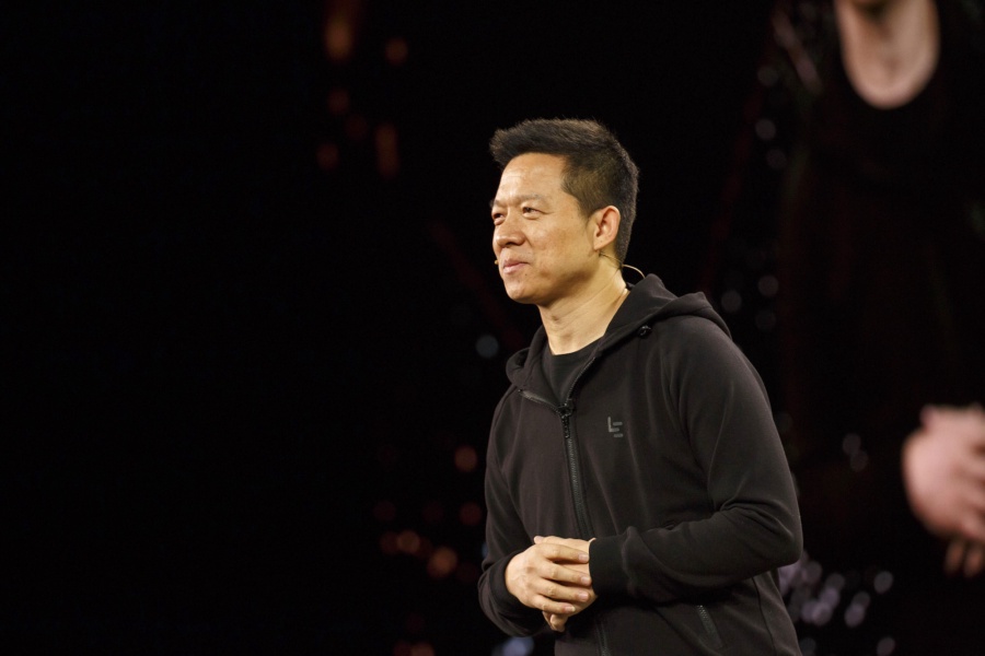 Billioniare Jia Yueting, founder and chief executive officer of LeEco Inc., a major investor in Faraday Future, speaks at the unveiling of the FF91 electric car at the 2017 Consumer Electronics Show (CES) in Las Vegas, Nevada, U.S., on Tuesday, Jan. 3, 2017.