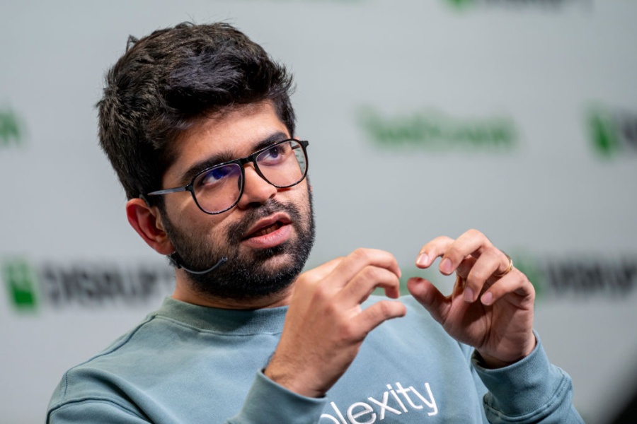 Aravind Srinivas, co-founder and chief executive officer of Perplexity, during TechCrunch Disrupt in San Francisco, California, US, on Wednesday, Oct. 30, 2024. TechCrunch Disrupt is a 3-day conference focused on breaking technology news and developments with thought leaders who are making waves in the industry. Photographer: David Paul Morris/Bloomberg via Getty Images