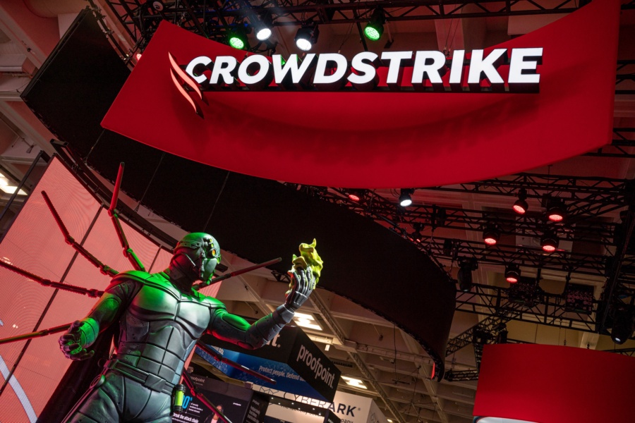 The Crowdstrike booth during the RSA Conference in San Francisco, California, US, on Wednesday, April 26, 2023. (Image: David Paul Morris/Bloomberg