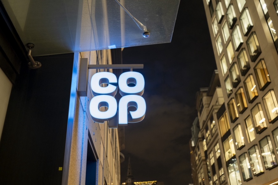 Sign for a Co-op supermarket on 3rd December 2024 in London, United Kingdom. Co-op Food is a brand used for the food retail business of The Co-operative Group in the UK. (photo by Mike Kemp/In Pictures via Getty Images)