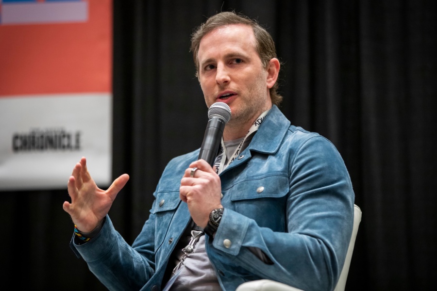 Joe Gebbia, co-founder of Airbnb and chairman of Airbnb.org, speaks during South By Southwest (SXSW) festival in Austin, Texas, U.S., on Sunday, March 13, 2022. The annual March event features sessions, music and comedy showcases, film screenings, exhibitions, professional development, and a variety of networking opportunities. Photographer: Matthew Busch/Bloomberg
