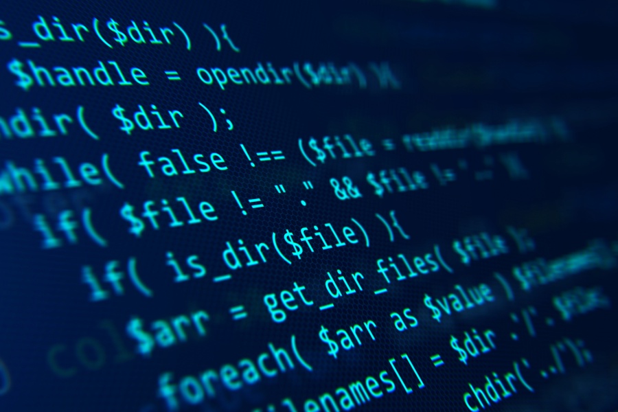 Code, HTML, php web programming source code. Abstract code background - 3d rendering