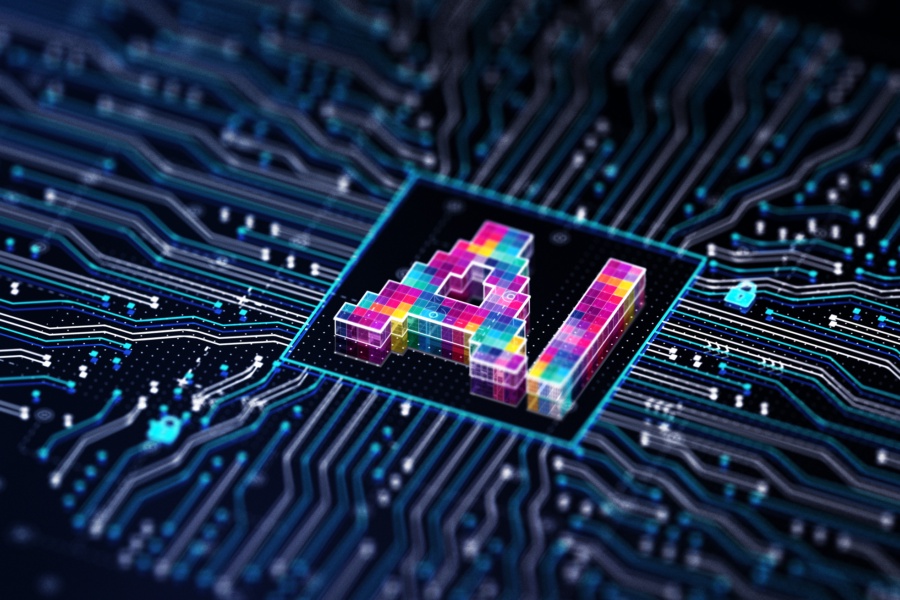 AI Chip technology concept. 3D render
