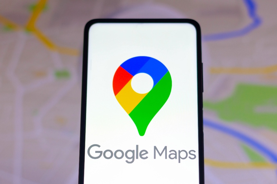 Google Maps logo displayed on smartphone screen