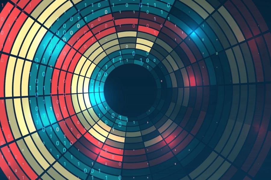 Concept illustration depicting big data and databases.