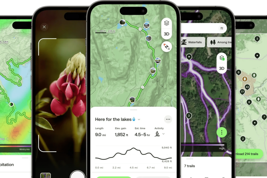AllTrails app on mobile screens